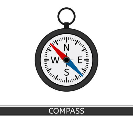 Compass icon, isolated on white background, flat styleのイラスト素材