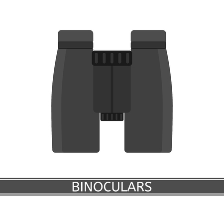 Binoculars icon vector illustration isolated on white background in flat style. For travel, bird watching, stargazing, sightseeing.のイラスト素材