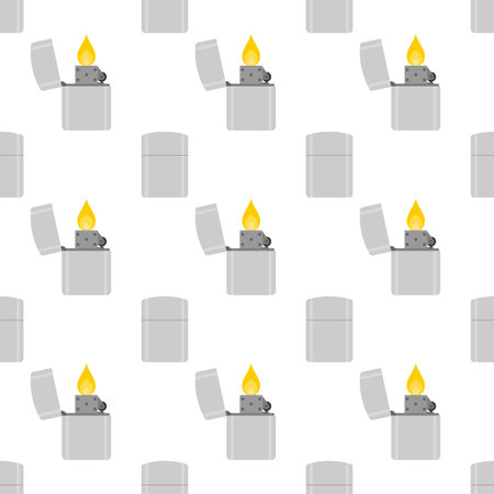 Lighter seamless pattern on white background. Vector illustration in flat design.のイラスト素材