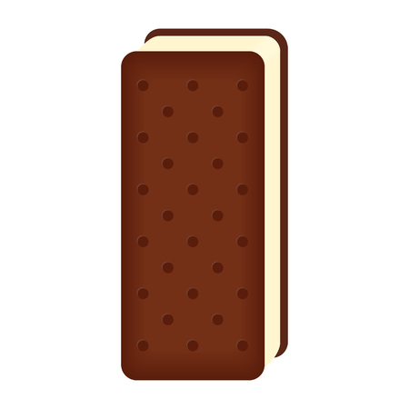 Vector illustration of ice-cream sandwich isolated on white background. Sweet dessert.のイラスト素材