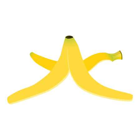 Vector illustration of banana peel isolated on white background.のイラスト素材