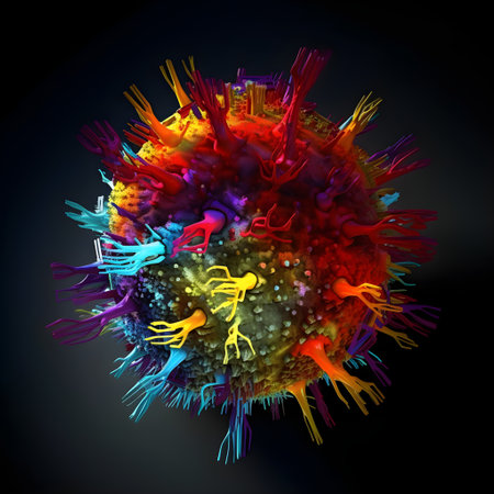 Coronavirus-Microscope virus closeup, Coronavirus concept, Abstract, Generative AI content.の素材