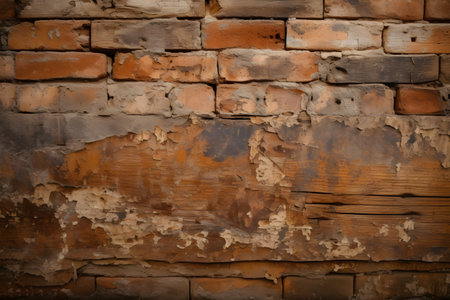 Aged dark brown wood texture design, background, generative AI content.の素材