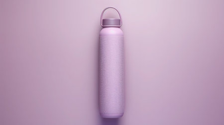 Ready for yoga: mat and water bottle. A yoga mat rolled out for relaxation and a water bottle, harmoniously arranged.の素材