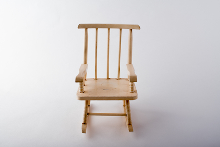 White rocking chair in frontの写真素材