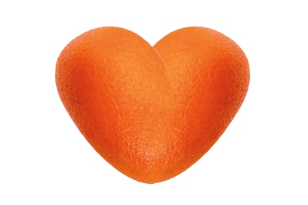 Mature orange heart on a white backgroundの写真素材