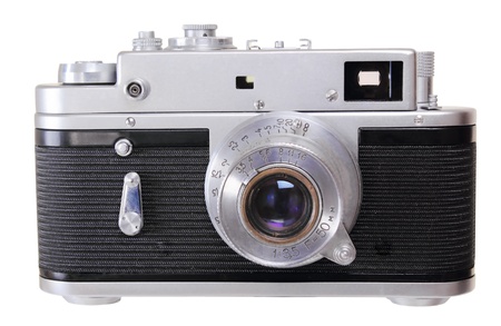 The hens of antiquarian 35-mm photo cameraの写真素材