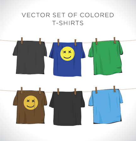 Vector set of colored t-shirtsのイラスト素材