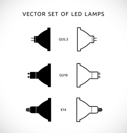 Vector set of led lampsのイラスト素材