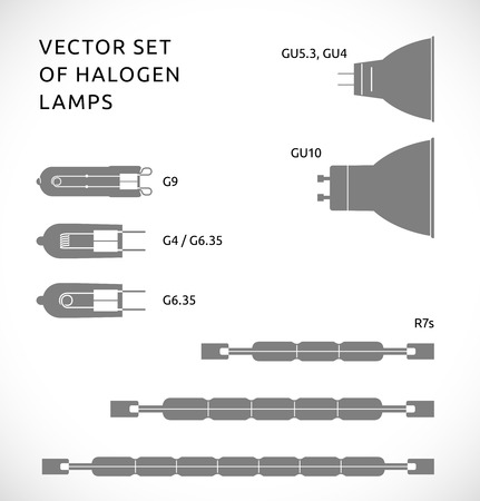 Vector set of halogen lampsのイラスト素材