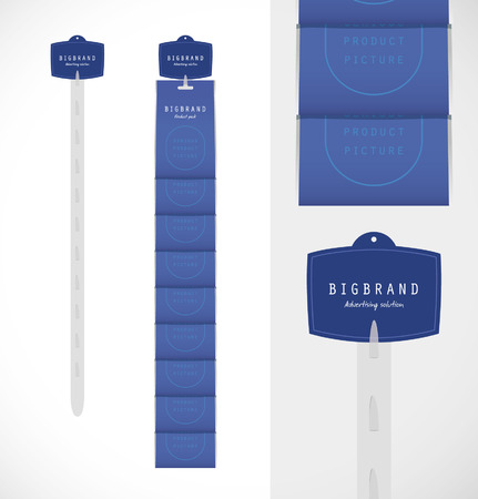 Vector advertising strip template with product packs and headerのイラスト素材