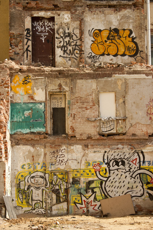 The wall with a graffityの写真素材