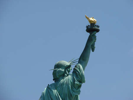 Statue of Liberty from behind in New Yorkの写真素材