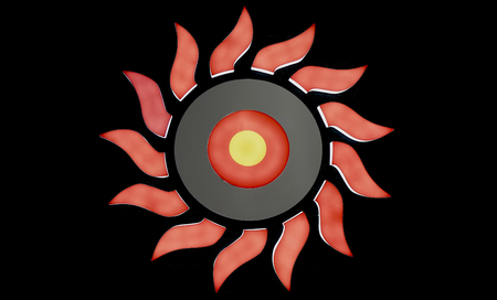 Sydney, Australia - October 17, 2017: Oporto neon logo on black wall in one of Sydney stores. Oporto is an Australian fast food restaurant franchise with a Portuguese-theme that specializes in Portuguese style grilled chicken.のeditorial素材