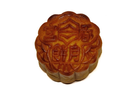 Moon cake on isolated background