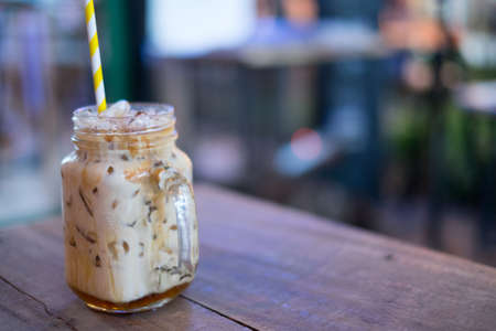 Ice caramel coffeeの写真素材