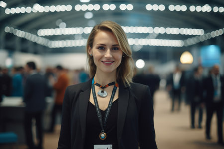 Portrait of a beautiful young business woman in a suit with a stethoscope.の素材