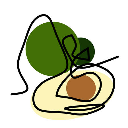 Minimalism line art illustration with pineapple and stainsの写真素材
