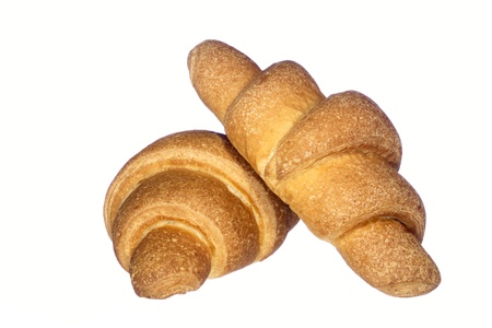 Croissants, confectionery product of dough, isolated on white backgroundの写真素材