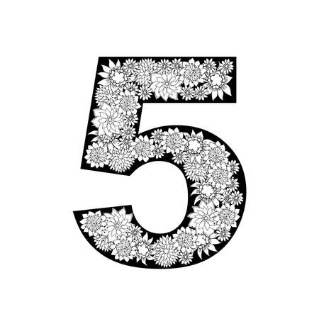 Hand drawn floral alphabet design.のイラスト素材
