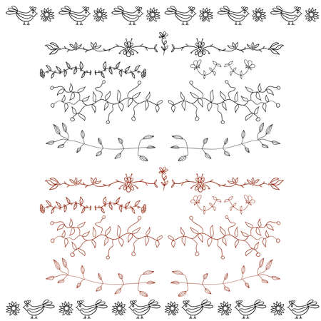 Hand-drawn elements and monograms のイラスト素材