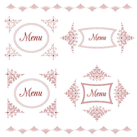 Vintage background for menu with tracery elementsのイラスト素材