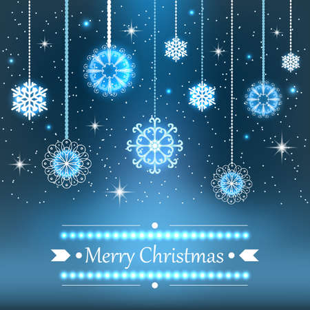 Christmas snowflakes background. Design for cards, invitations, sites, etc.のイラスト素材
