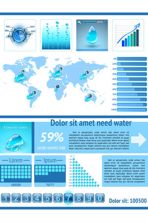 Save Water infographics. Information Graphics.のイラスト素材