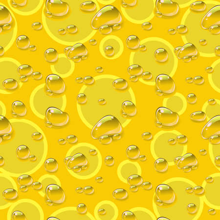 Drops on beer background. Oktoberfest design. Seamless pattern. May be used as oil advertising. Vector illustration.のイラスト素材