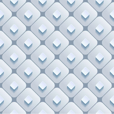 Abstract 3d geometric background. White seamless texture with shadow. Simple clean background texture. 3D Vector interior wall panel pattern. Vector illustration.のイラスト素材