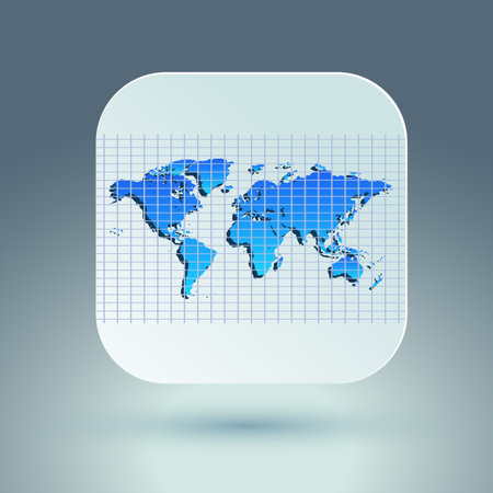 Map icon for application on grey background. Grid. Vector illustration.のイラスト素材