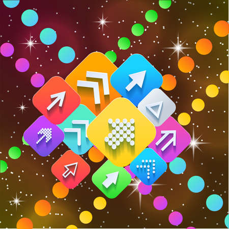 Abstract figure made from rounded rectangles and arrows.Moving, communication and growth theme.のイラスト素材