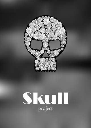 Skull in floral style your concept design.のイラスト素材