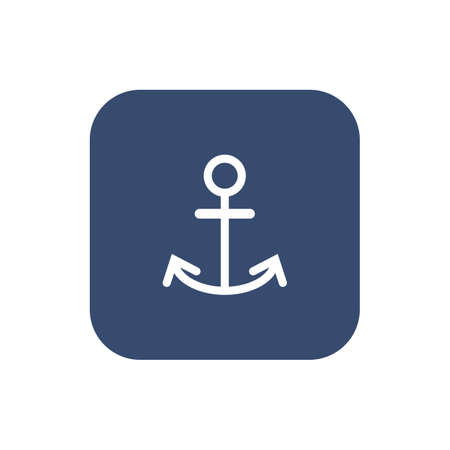 Anchor icon flat. White pictogram on dark background. Vector illustration symbolの写真素材