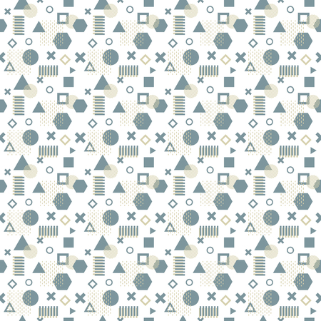 Trendy memphis cards. Abstract seamless pattern. Retro style texture, pattern and geometric elements. Modern abstract design poster, cover, card design.のイラスト素材