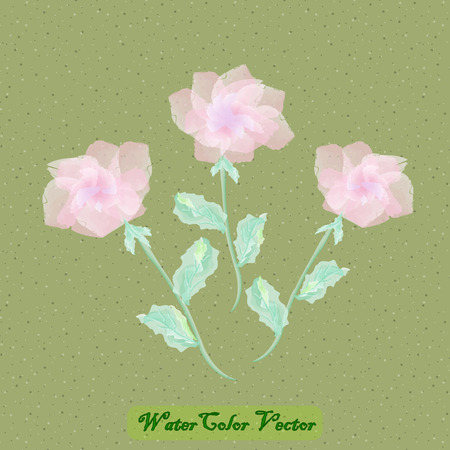Vector Watercolor Flowers. Spring Watercolor Vector Flowersのイラスト素材