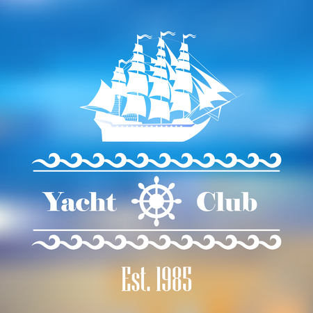 Sailboat logo for yacht club or marinaのイラスト素材