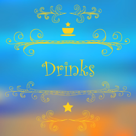 Drinks menu design. Cafe design. Vector illustrationのイラスト素材