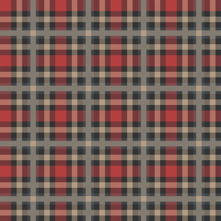 Classic tartan, Merry Christmas check plaid seamless patterns. Hand drawのイラスト素材