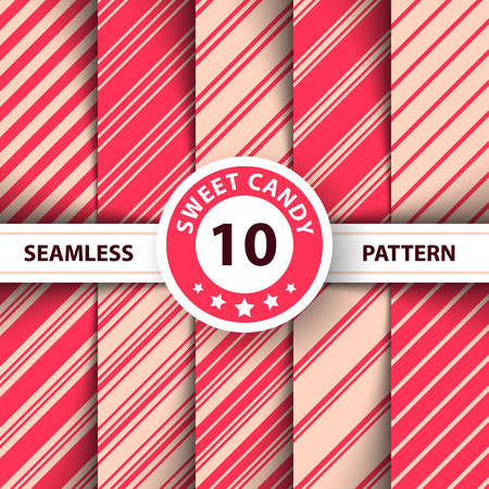 Striped sweet line Merry Christmas pattern. Hand Drawのイラスト素材