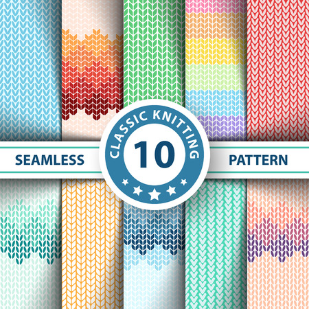 Pullover, sweater, jersey - seamless knitting pattern. Hand drawのイラスト素材