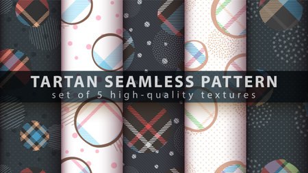 Set classic tartan seamless pattern.