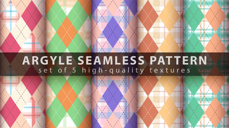Set classic tartan seamless pattern.