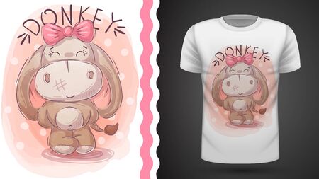 Pretty donkey - idea for print t-shirtのイラスト素材