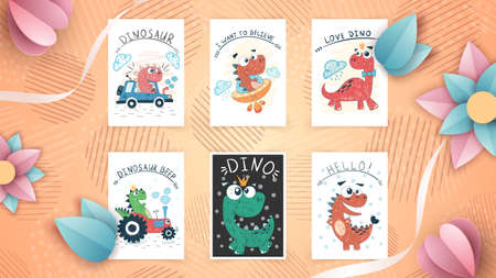Set cute animal - idea for greeting card.のイラスト素材