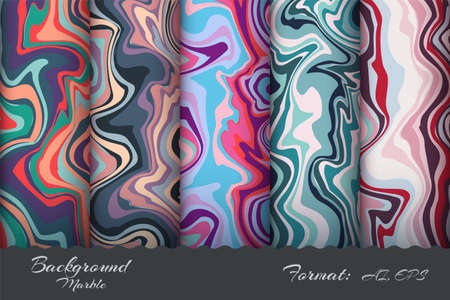 Set Marble Texture Background Patternのイラスト素材