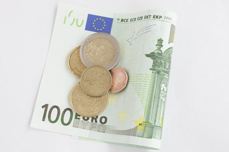 The macro european money in the billsの写真素材