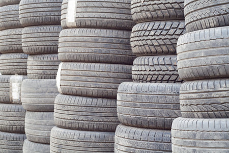 Old tire stack background