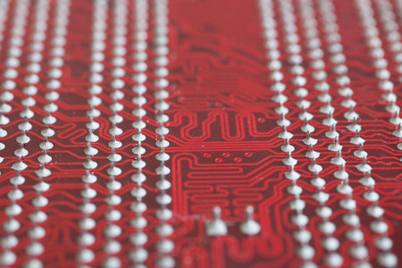 closeup of a circuit board of a computer