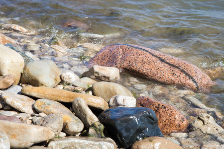 Stones on the seashoreの写真素材